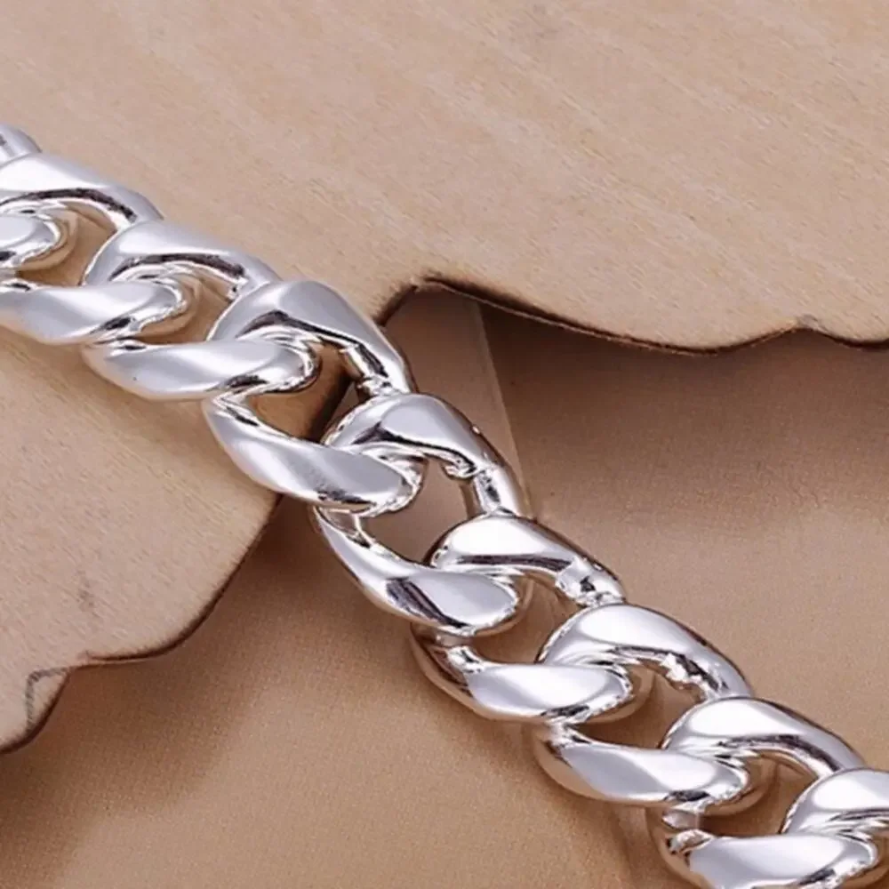 Sterling Silver Chain Link Cuban Necklace Curb Unisex